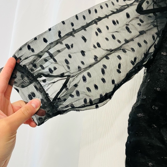 Elegant Black Sheer Women's Top - Picture 3 of 4